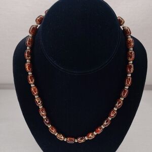 Decorated Glass Bead Necklace